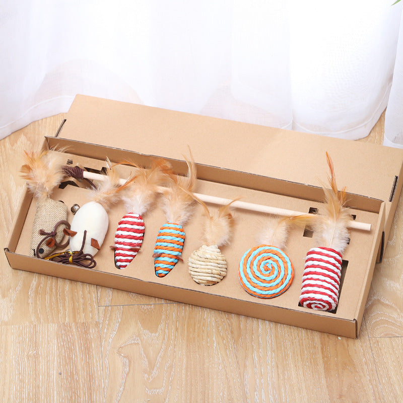 Seven-Piece Set Of Funny Cat Stick