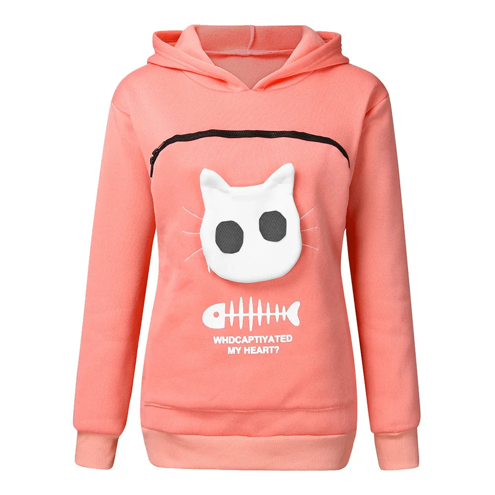Cat Lovers Cuddle Pouch Hoodie YourCatGoodies