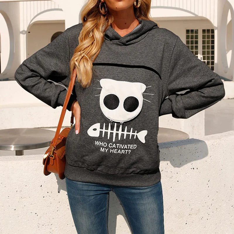 Cat Lovers Cuddle Pouch Hoodie YourCatGoodies