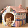 Cartoon Rabbit Ears Warm Enclosed Cat Nest Cat House YourCatGoodies