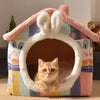 Cartoon Rabbit Ears Warm Enclosed Cat Nest Cat House YourCatGoodies