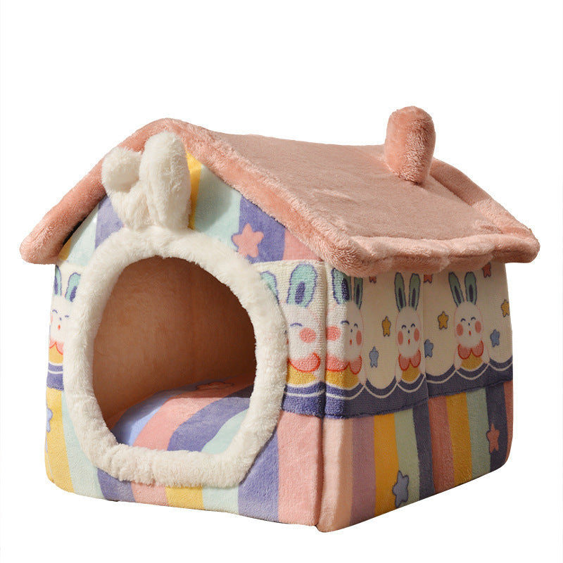 Cartoon Rabbit Ears Warm Enclosed Cat Nest Cat House YourCatGoodies