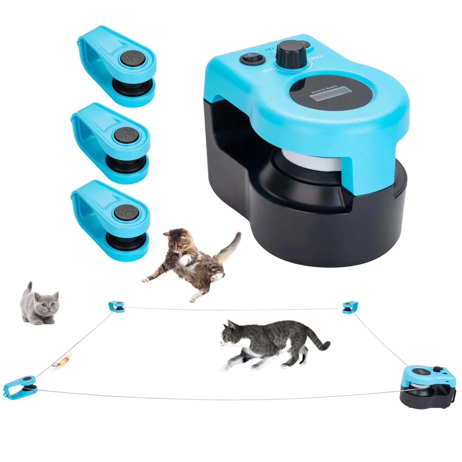 Automatic Interactive Cat Teaser Toy with Mouse Simulation, Rechargeable, Adjustable Speed