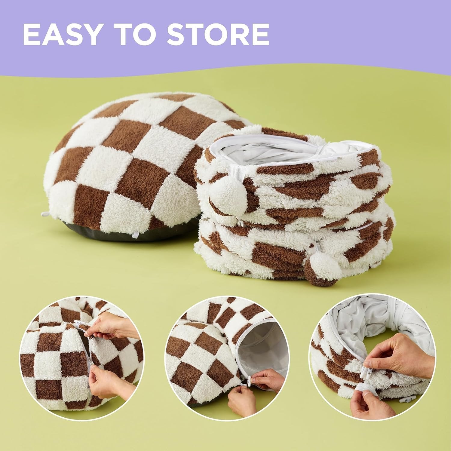 Lesure 2-in-1 Cozy Cat Tunnel Bed with Washable Cushion & Interactive Toys