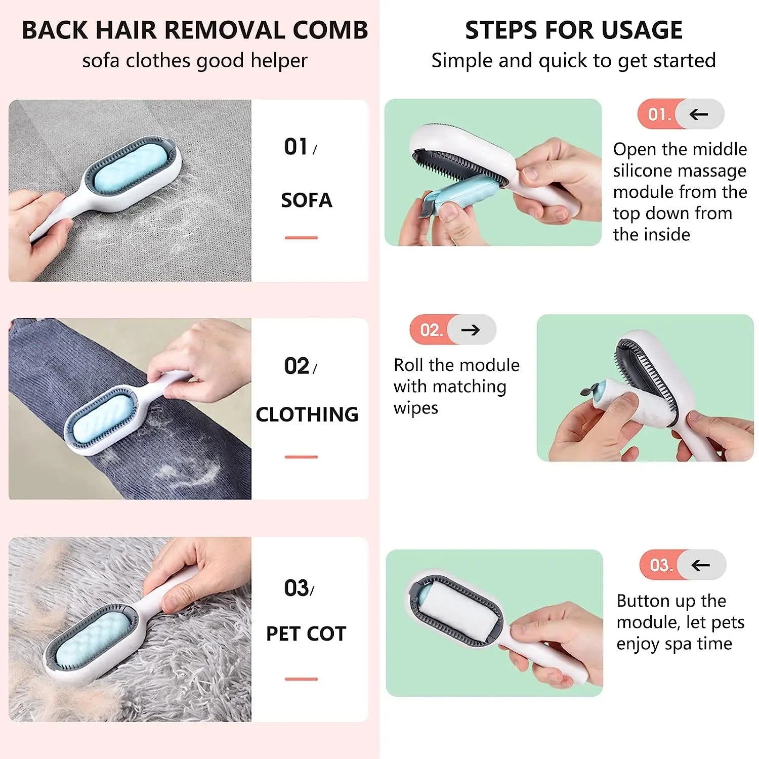Pet Grooming Brush WigglyTailNeeds
