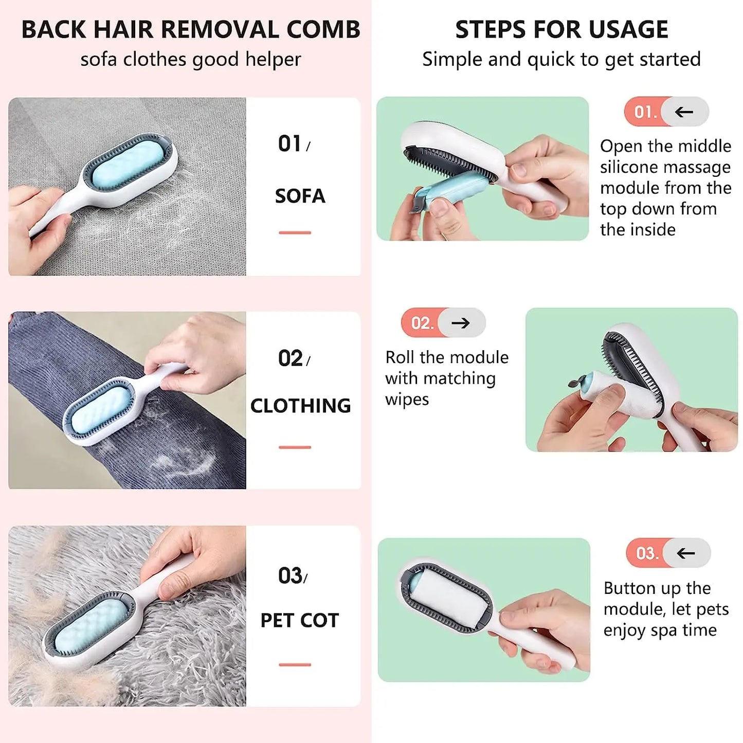 Pet Grooming Brush WigglyTailNeeds