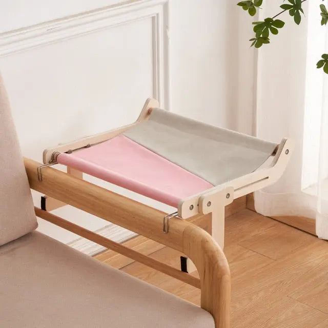 Wooden Window Adjustable Cat Hammock WigglyTailNeeds