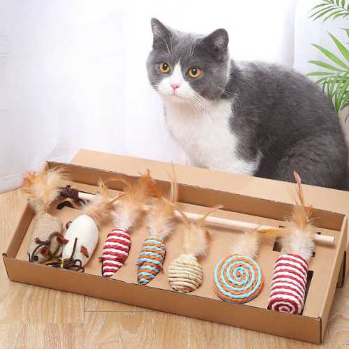 Seven-Piece Set Of Funny Cat Stick