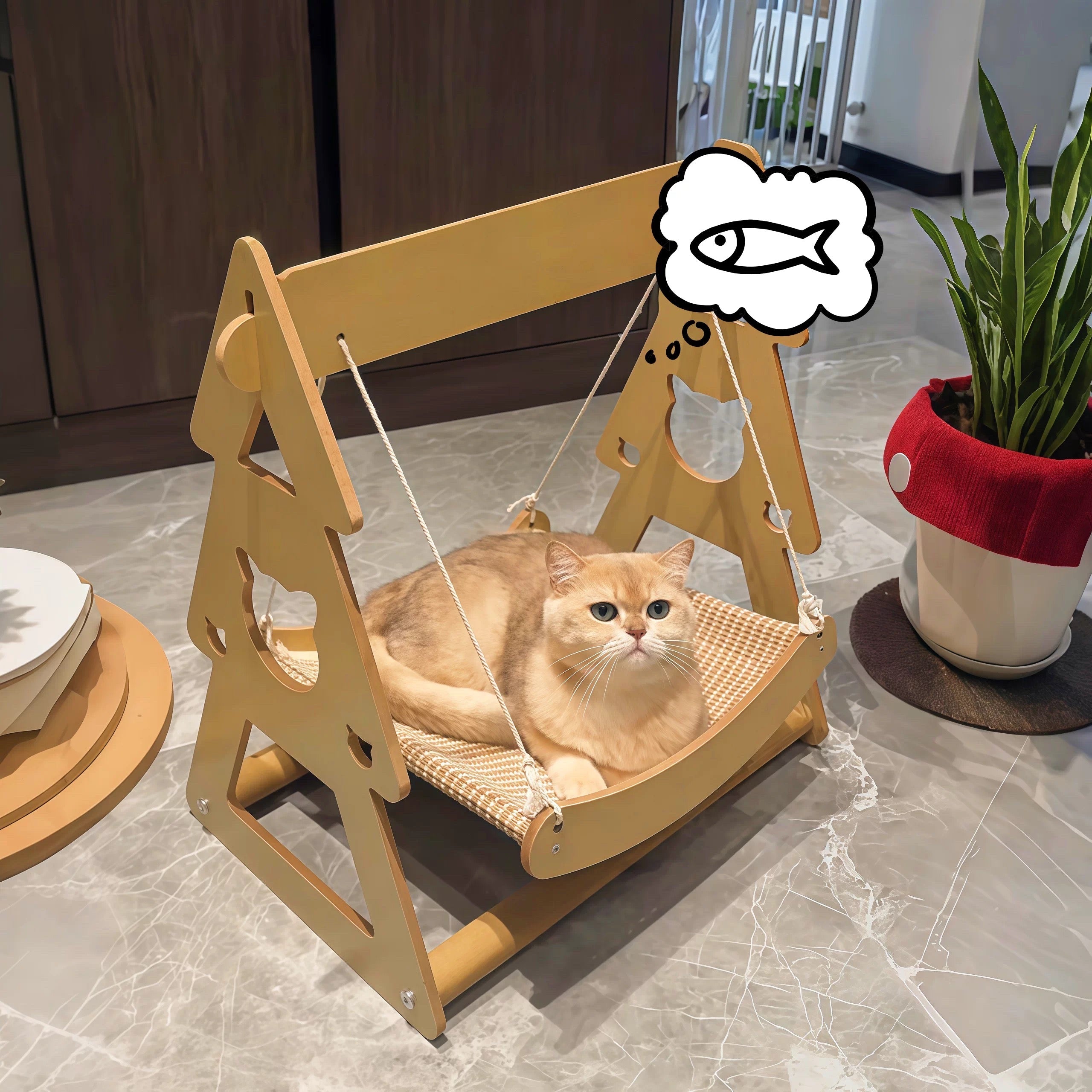 Wood Fancy Cat Hammock