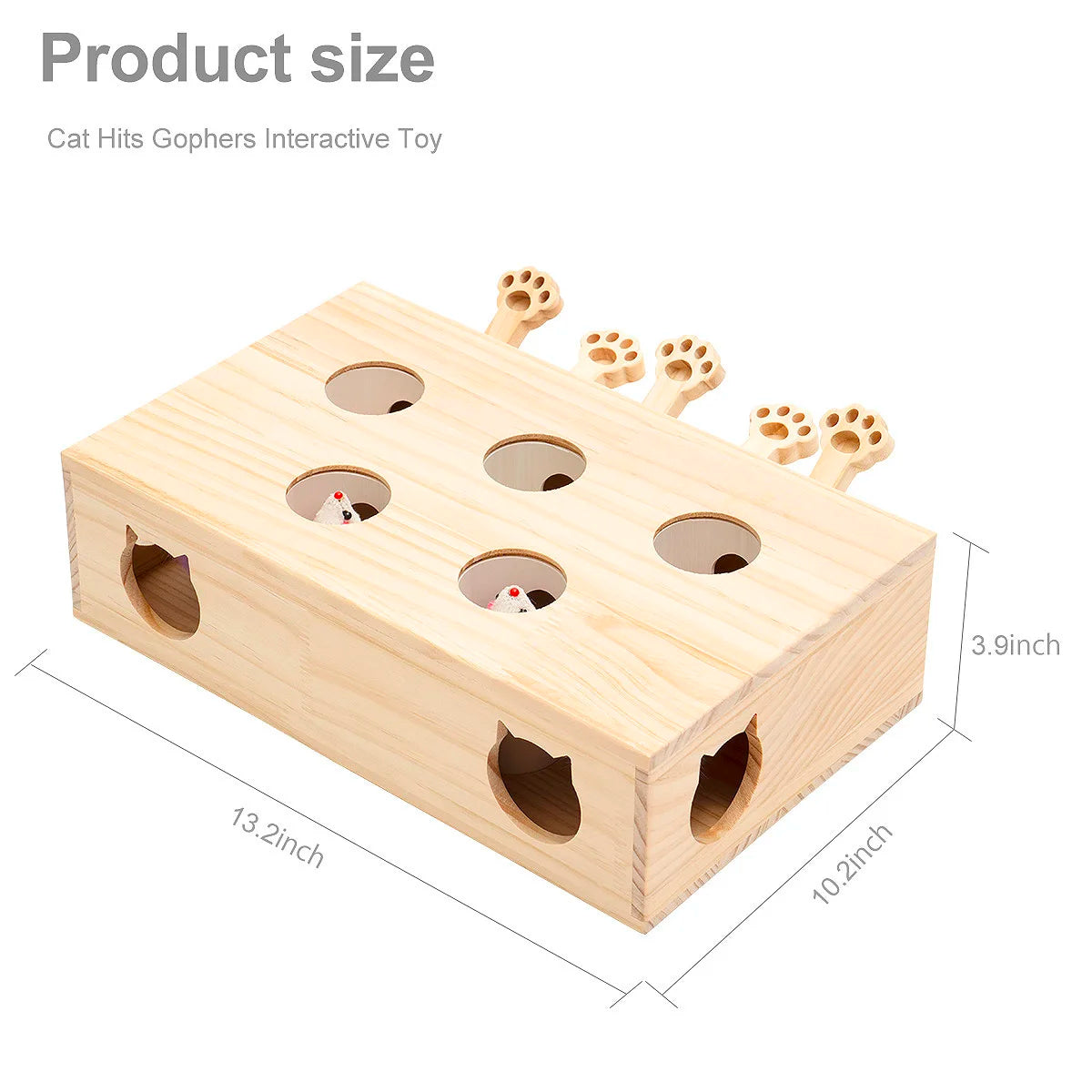 Interactive Wooden Whack-a-Mole Cat Toy YourCatGoodies