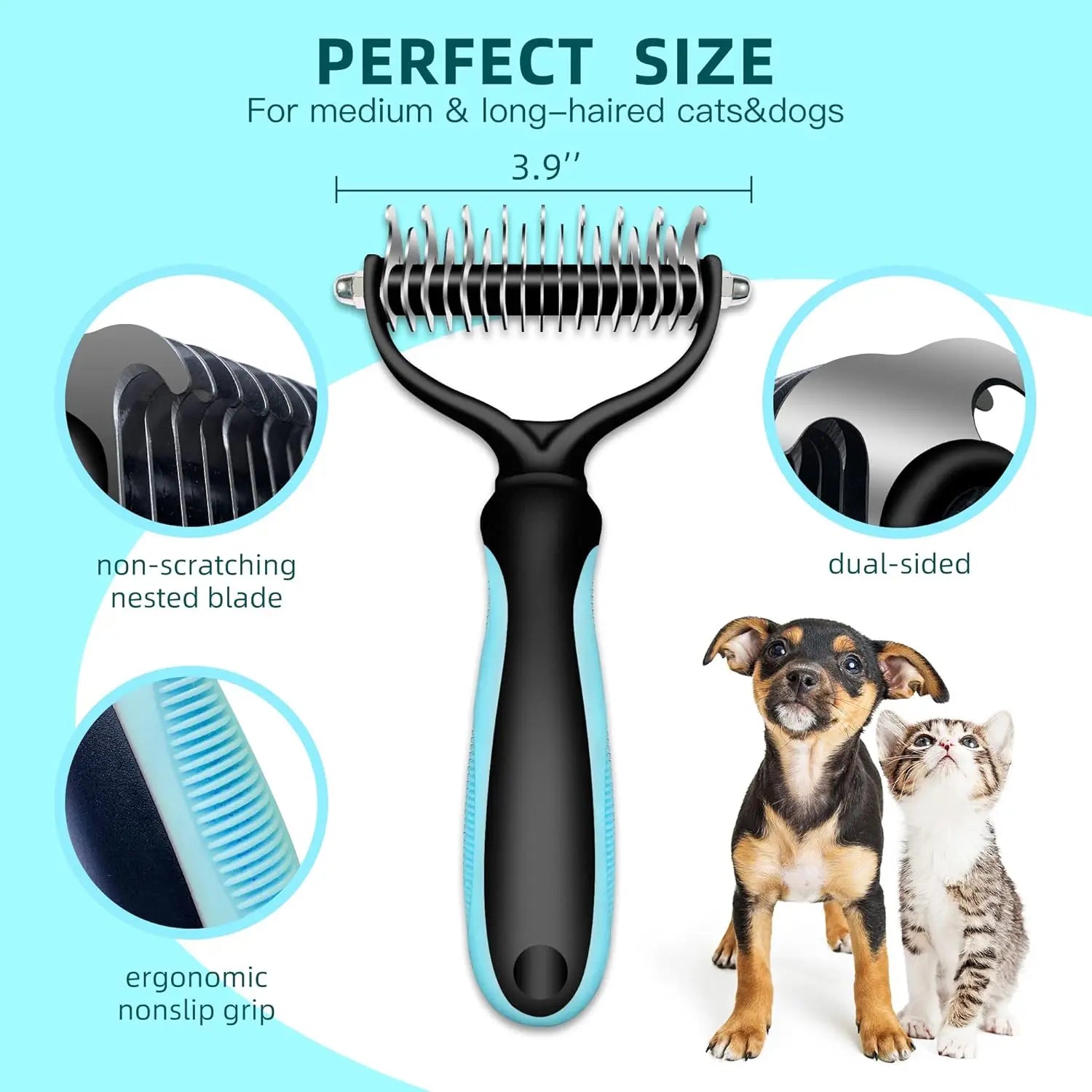 Pet Deshedding Brush WigglyTailNeeds