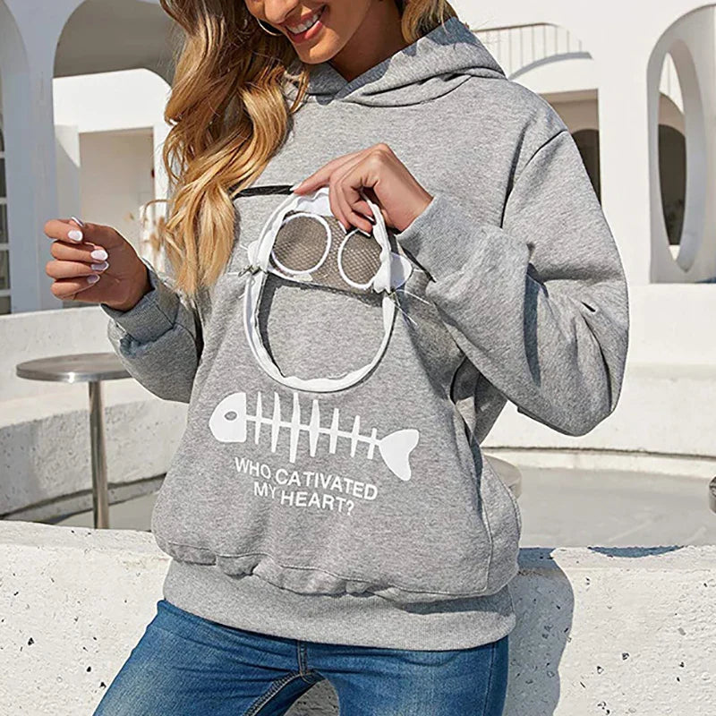 Cat Lovers Cuddle Pouch Hoodie YourCatGoodies
