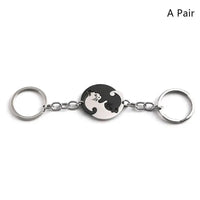 Cute Yin Yang Cat Keychain