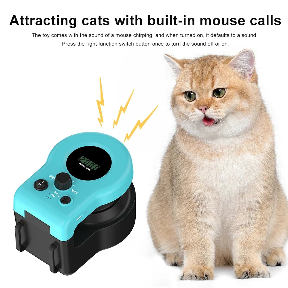 Automatic Interactive Cat Teaser Toy with Mouse Simulation, Rechargeable, Adjustable Speed