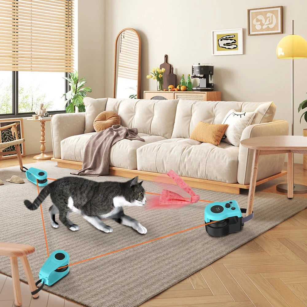 Automatic Interactive Cat Teaser Toy with Mouse Simulation, Rechargeable, Adjustable Speed