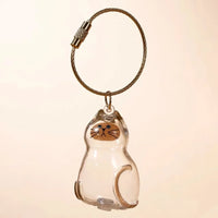 Transparent Cat Hair Storage Keychain