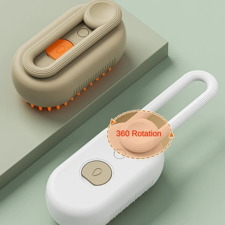 Steamy Grooming Brush With Handle WigglyTailNeeds