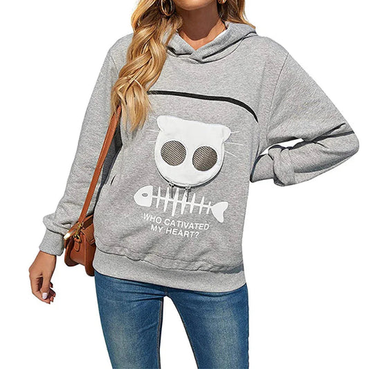 Cat Lovers Cuddle Pouch Hoodie YourCatGoodies