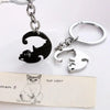 Cute Yin Yang Cat Keychain