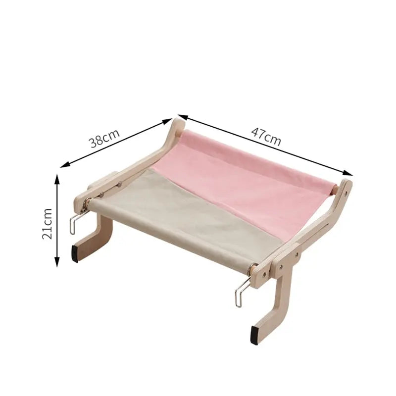Wooden Window Adjustable Cat Hammock WigglyTailNeeds