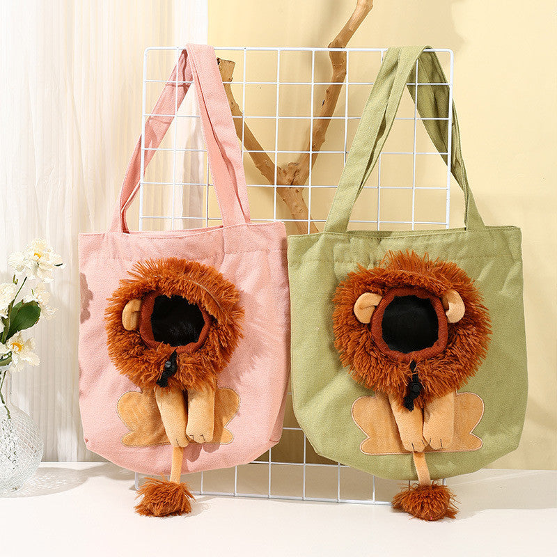 Soft Breathable Lion Design Pet Carrier WigglyTailNeeds