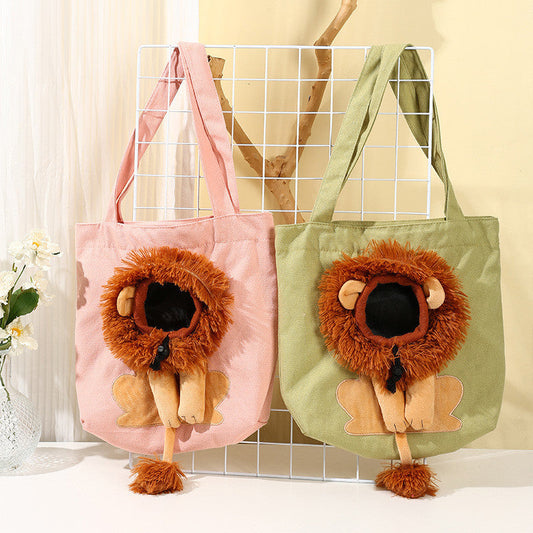 Soft Breathable Lion Design Pet Carrier WigglyTailNeeds