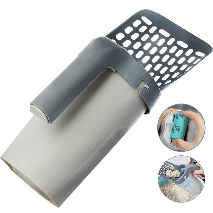 2-In-1 Cat Shovel with Trash Bag WigglyTailNeeds