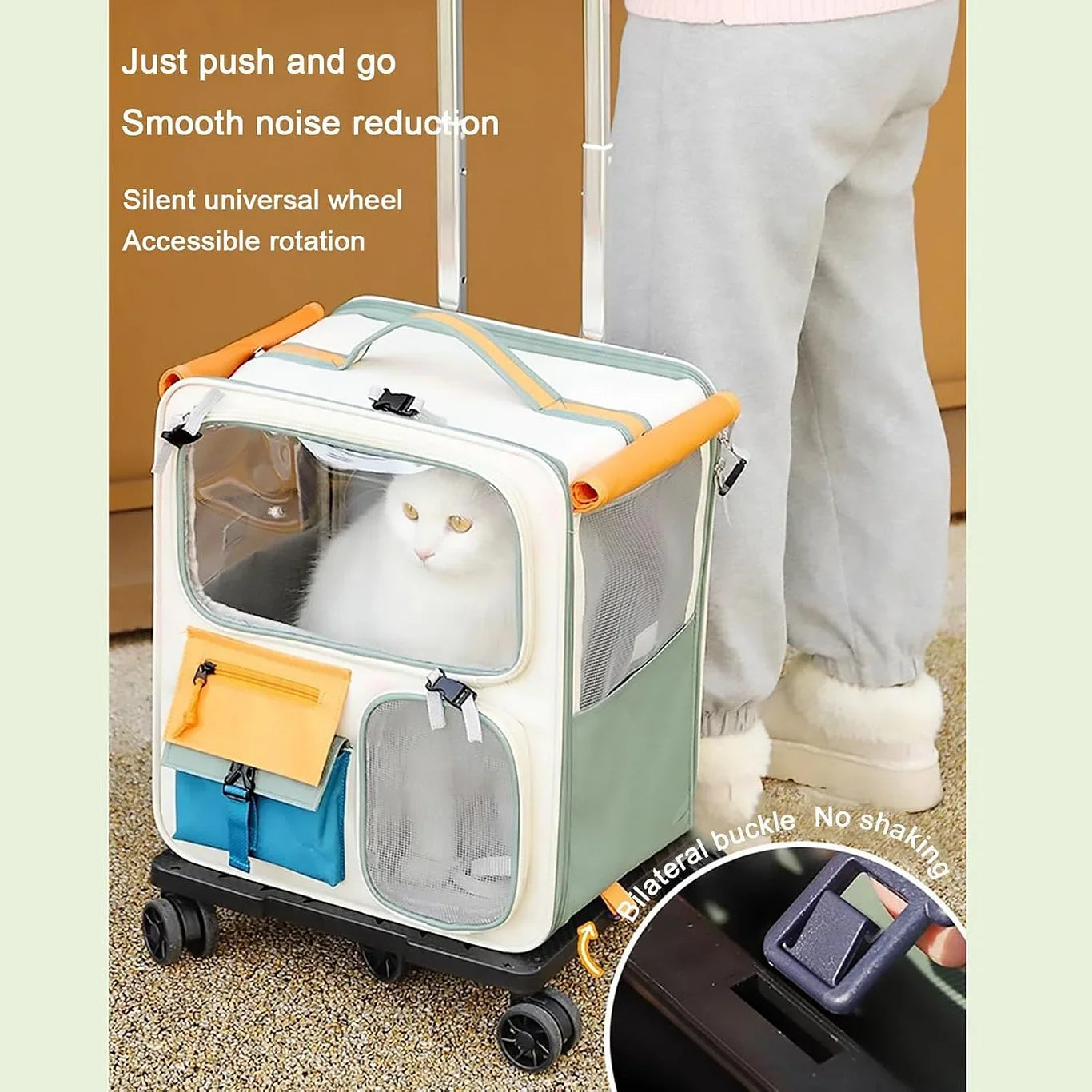 Pet Carrier Baggage Collapsible & Detachable Trolley Bag YourCatGoodies