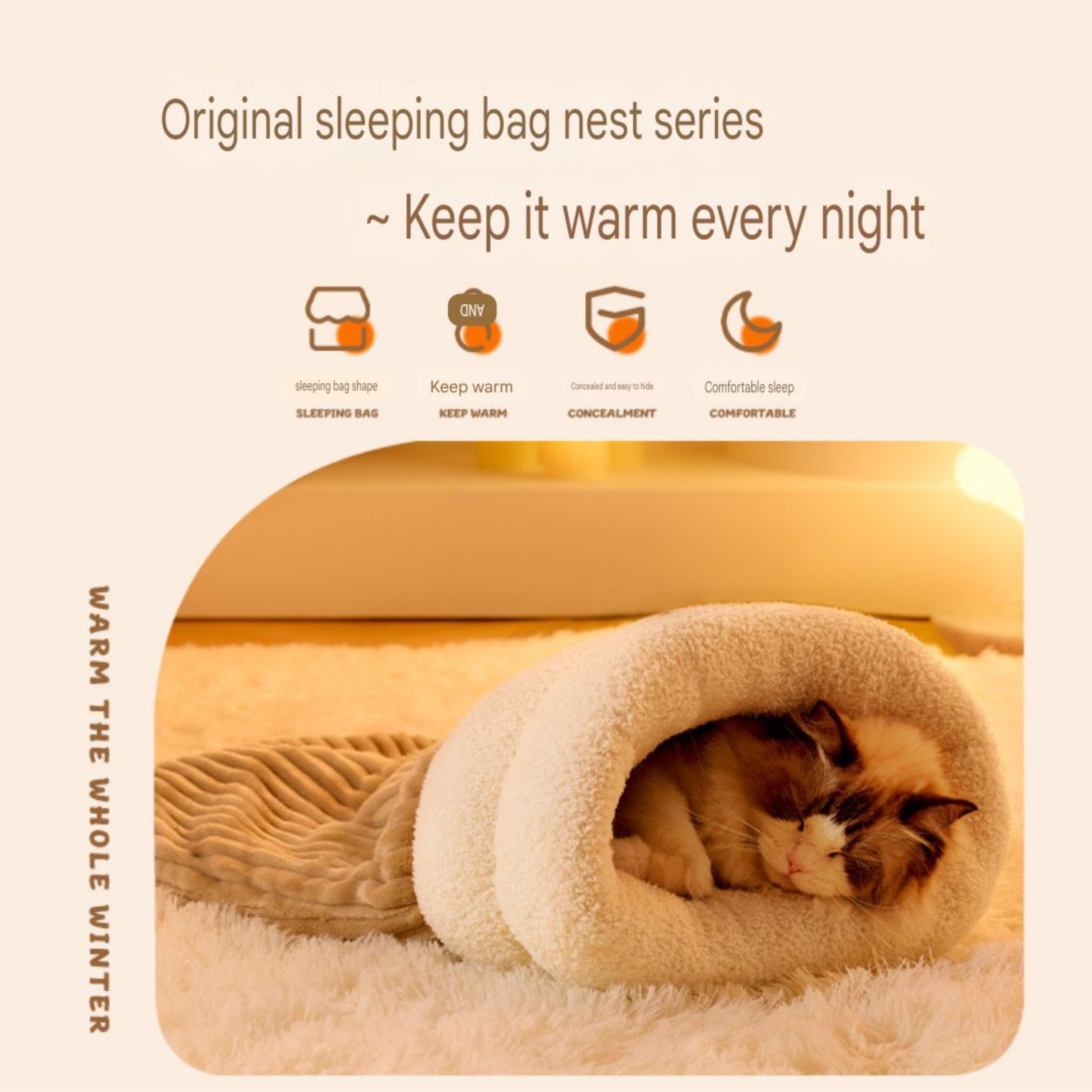 Cozy Sleeping Bag Nest for Cats YourCatGoodies