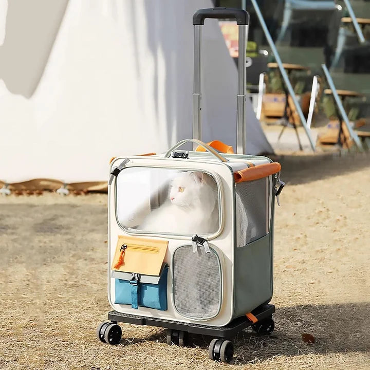 Pet Carrier Baggage Collapsible & Detachable Trolley Bag YourCatGoodies