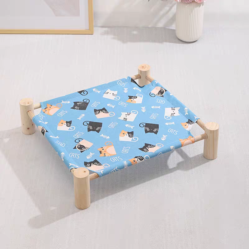 Wooden Dog Camp Bed for Summer