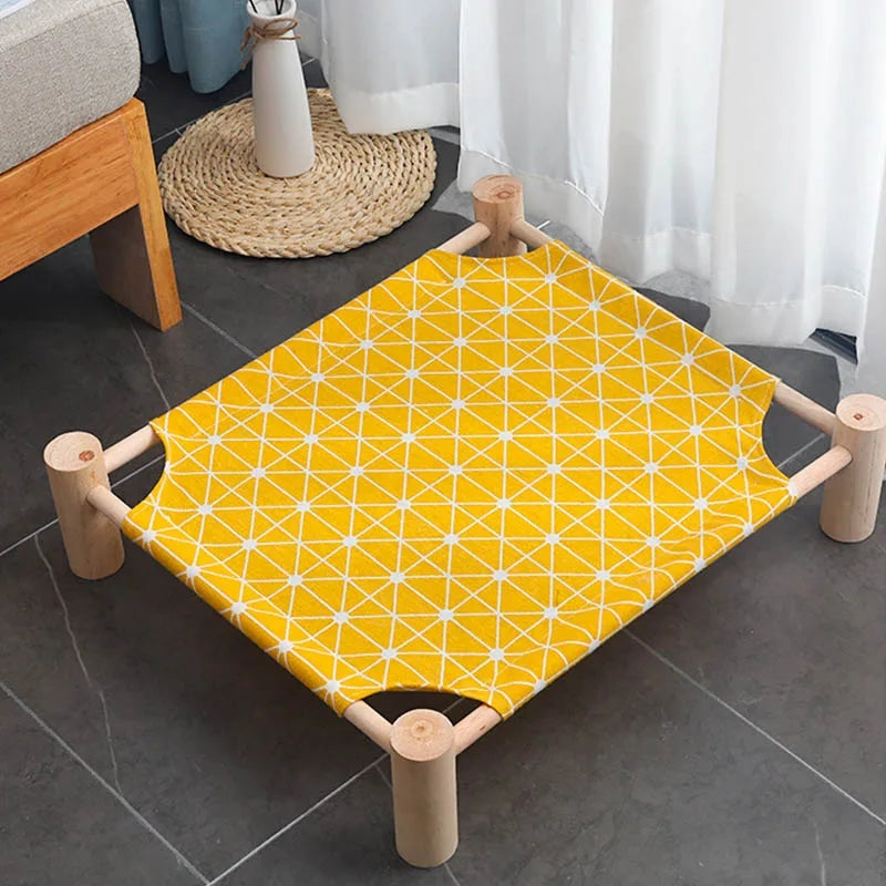 Wooden Dog Camp Bed for Summer