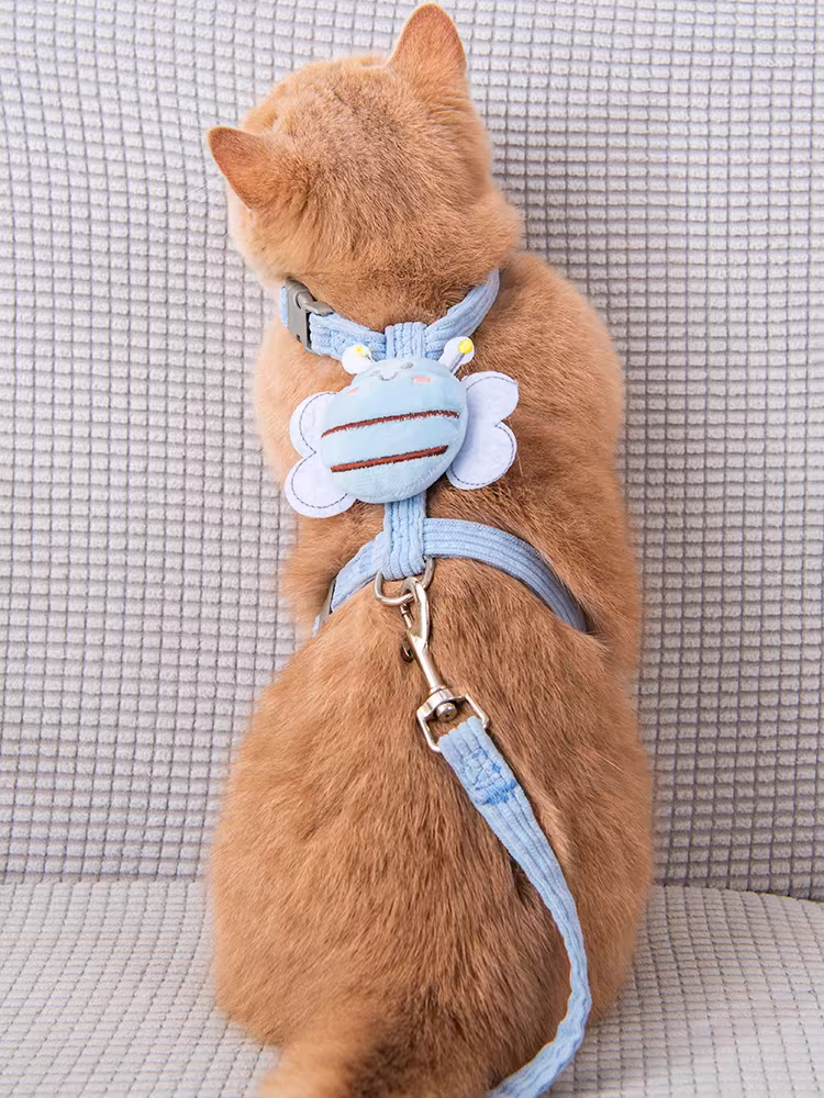 Bee Shape Cat Harness Traction Rope YourCatGoodies