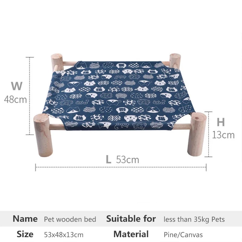 Wooden Dog Camp Bed for Summer