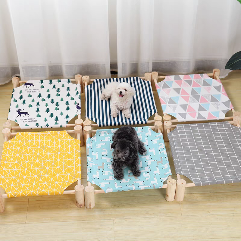 Wooden Dog Camp Bed for Summer