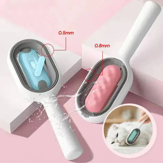 4-in-1 cat grooming comb for hair removal, washing, and massage with ergonomic handles
