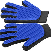Upgrade Pet Grooming Gloves, Brushes Gloves for Gentle Shedding - Efficient Pets Hair Remover Mittens - Washing Gloves for Long and Short Hair Dogs & Cats & Horses - 1 Pair (Blue)