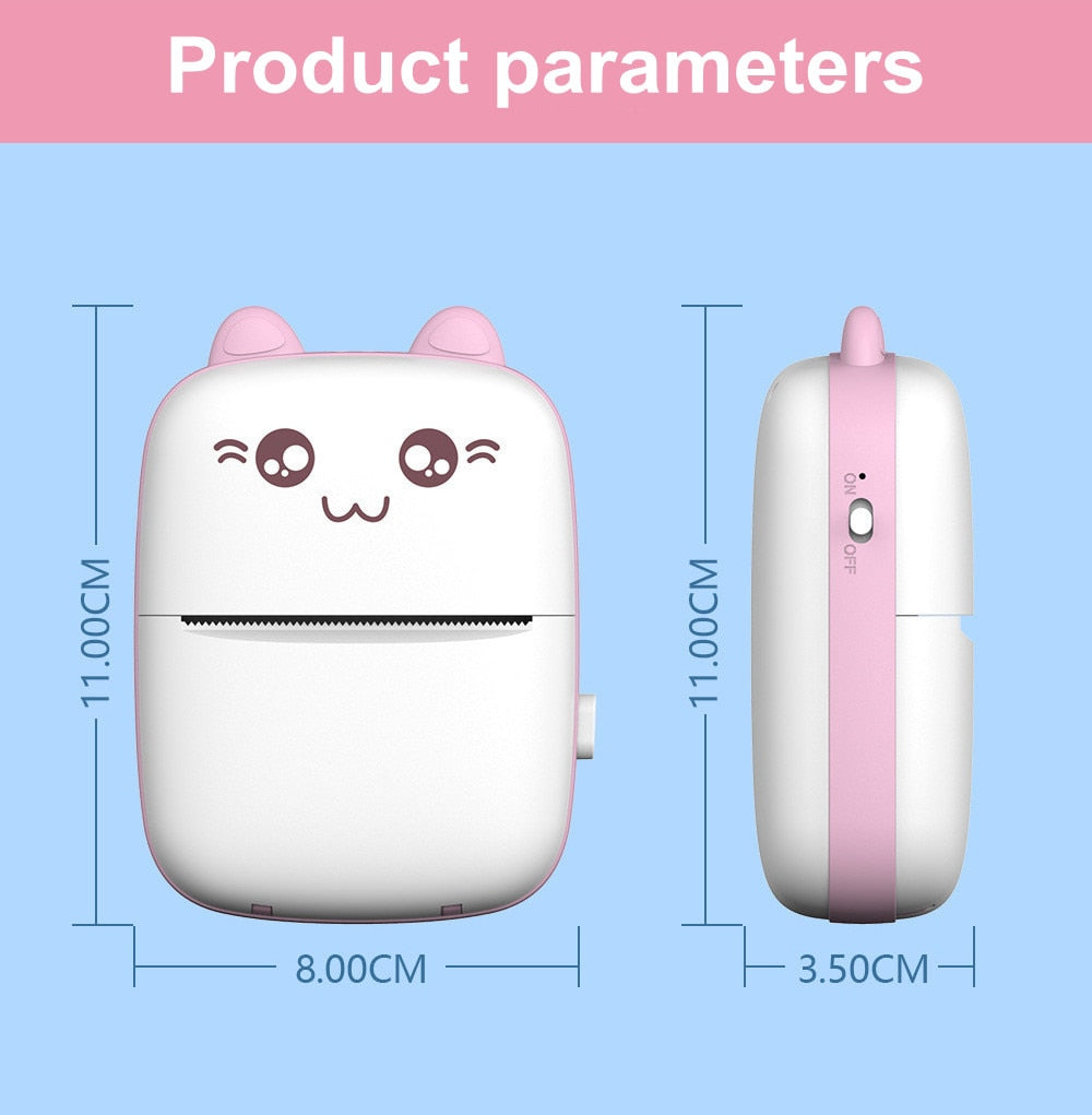 Cat Shape Mini Printer WigglyTailNeeds
